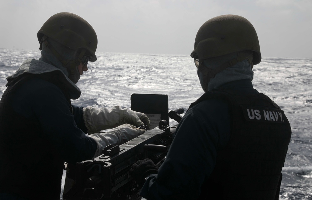 USS Milius (DDG 69) Conducts .50 caliber Live-Fire Exercise