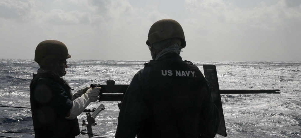 USS Milius (DDG 69) Conducts .50 caliber Live-Fire Exercise