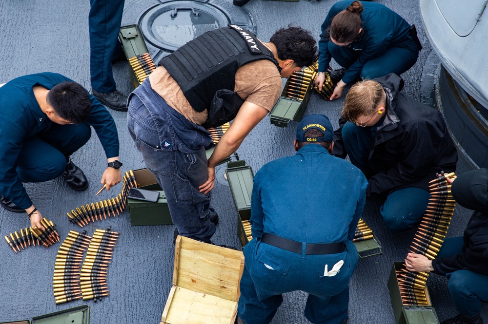 USS Robert Smalls (CG 62) Conducts 50-caliber Gun Shoot