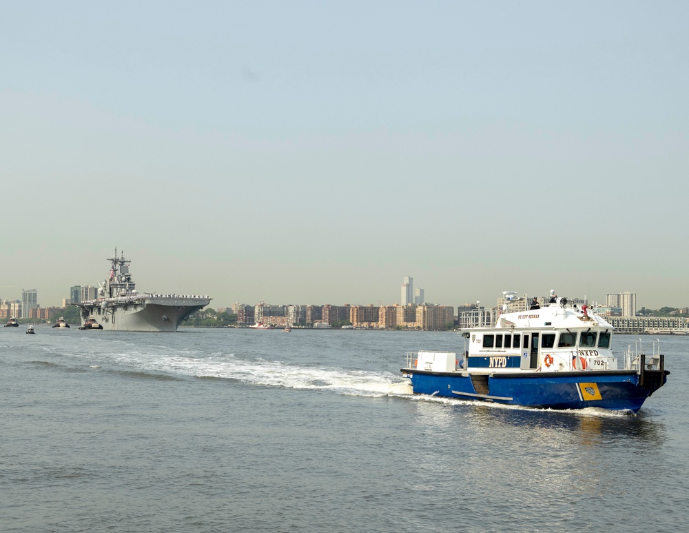 USS Wasp (LHD 1) Arrives in NYC for Fleet Week 2023