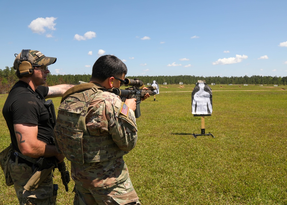 3rd Special Forces Group (Airborne) execute a marksmanship range during Southern Strike