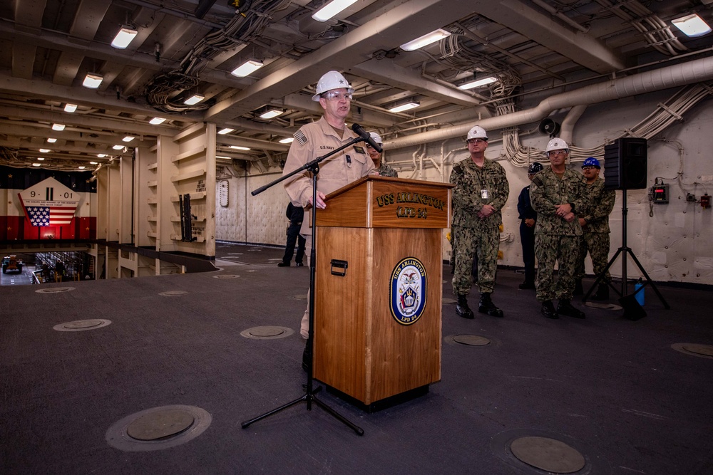 USS Arlington receives 2022 Battle Efficiency award