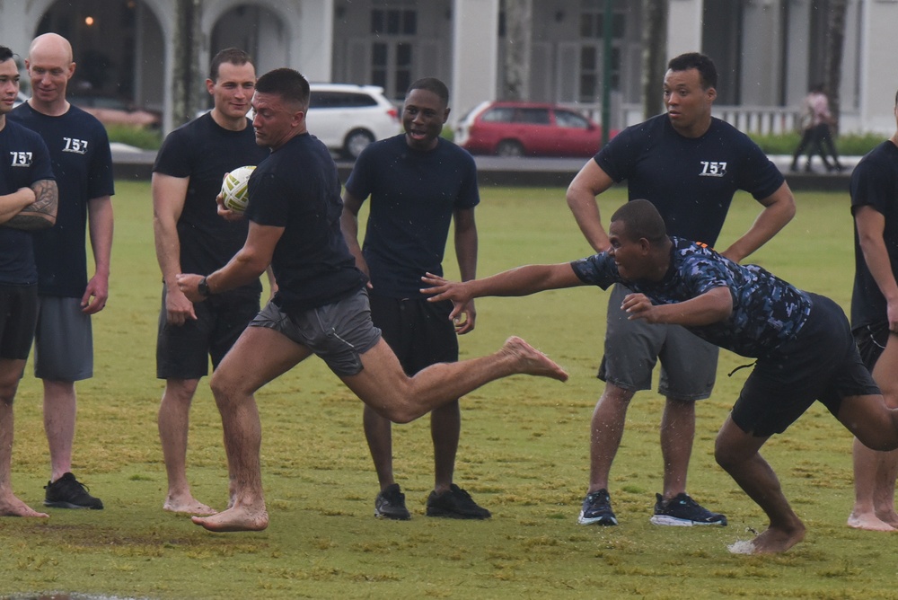 U.S. Coast Guard Cutter Midgett interacts with Fijian navy