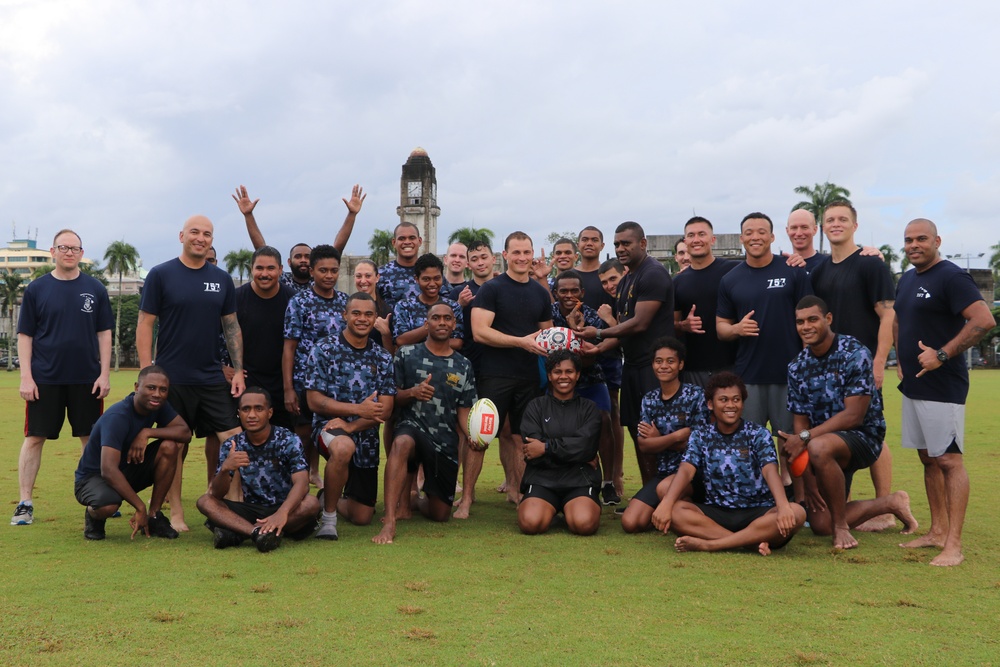 U.S. Coast Guard Cutter Midgett interacts with Fijian navy