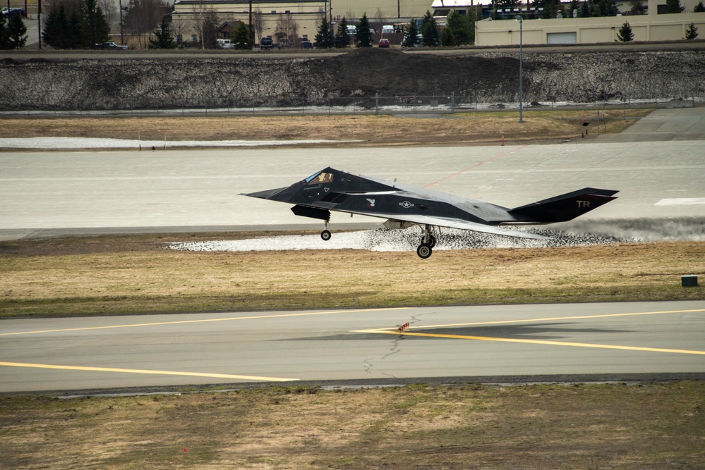 F-117 Nighthawks land at JBER for Northern Edge 23-1