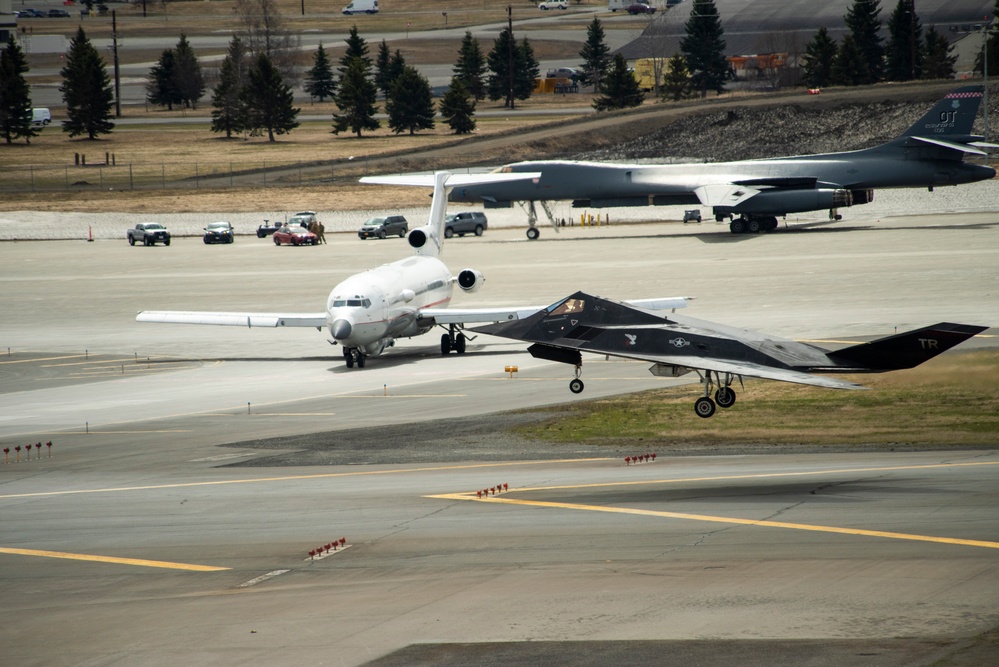 F-117 Nighthawks land at JBER for Northern Edge 23-1