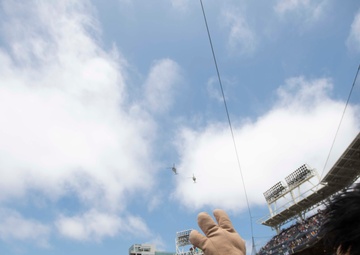 The "Raptors" of HSM-71 Conducts a Flyover of Petco Park during San Diego Padres Game