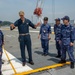 USS Ronald Reagan (CVN 76) Sailors host a tour with members of the Izumo (DDH 183)