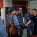 USS Ronald Reagan (CVN 76) Sailors host a tour with members of the Izumo (DDH 183)