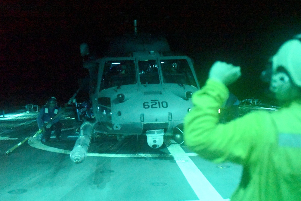 U.S. Coast Guard Cutter Stratton, U.S. Air Force 33rd Rescue Squadron conduct joint training off the east coast of Japan