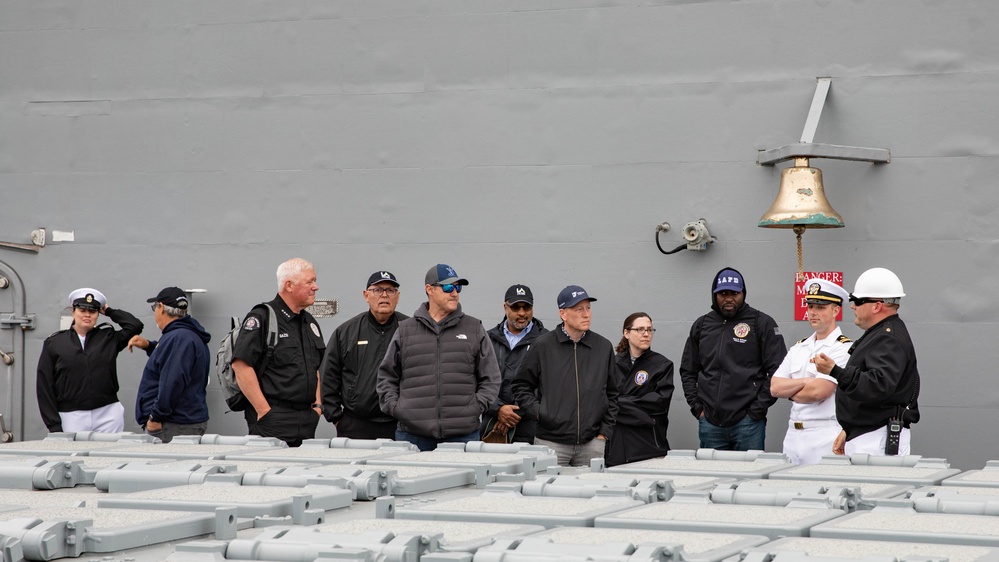 Visitors Arrive on USS Princeton