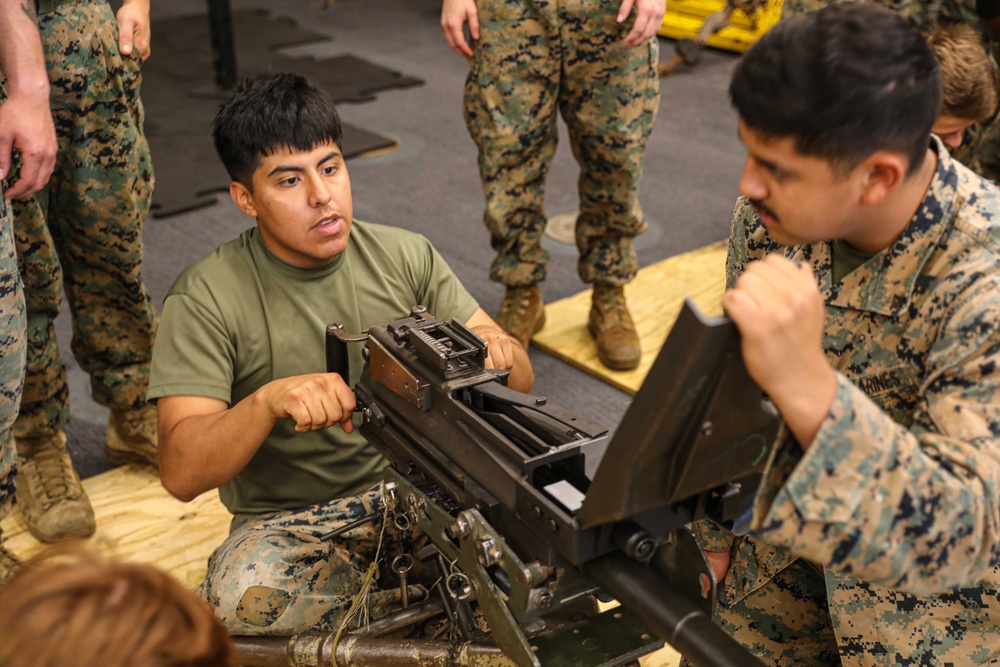 USS Carter Hall Conducts Weapons Familiarization