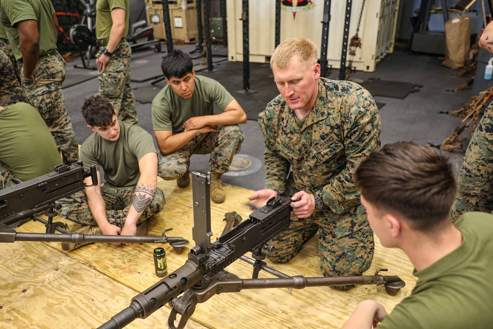 USS Carter Hall Conducts Weapons Familiarization