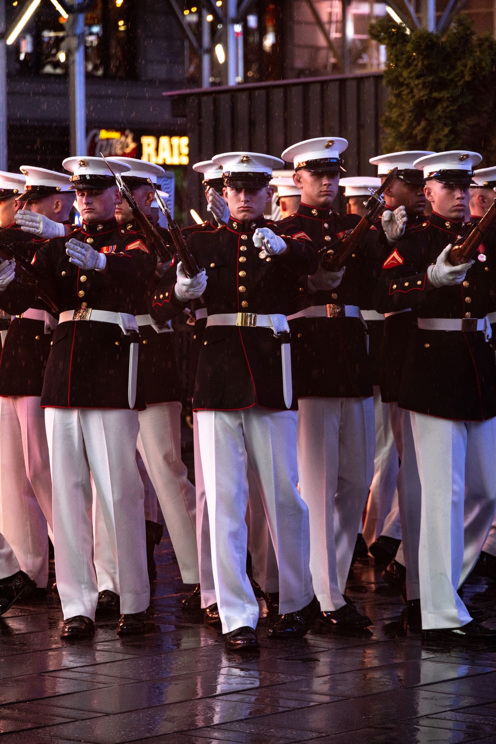 Marine Corps Silent Drill Platoon Performs at Times Square