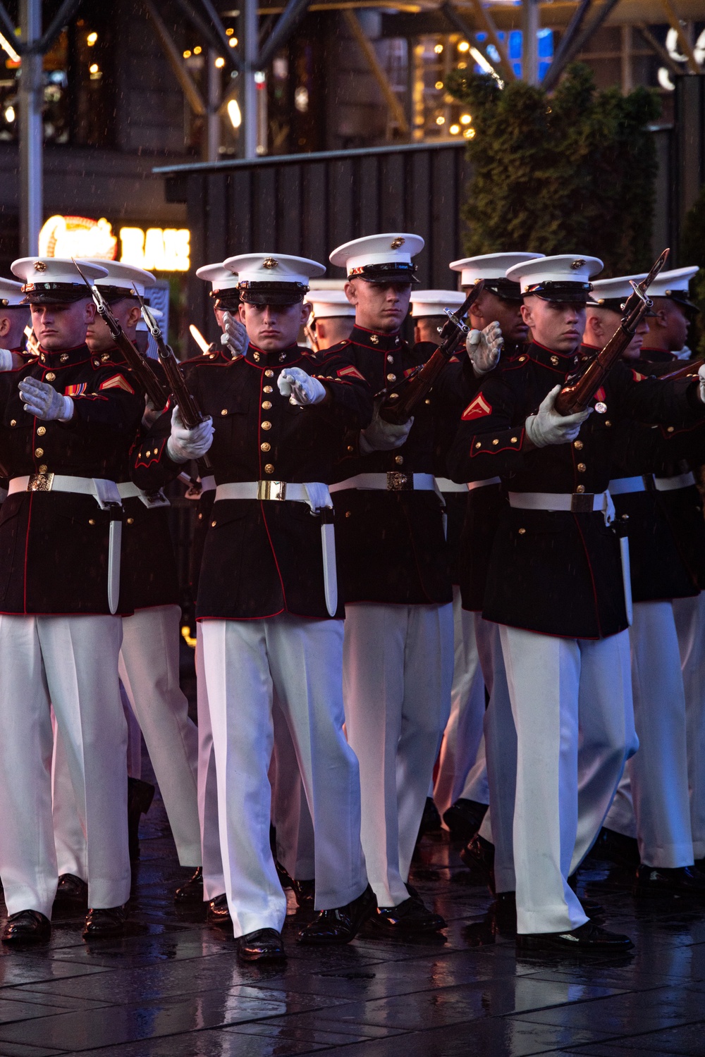 Marine Corps Silent Drill Platoon Performs at Times Square