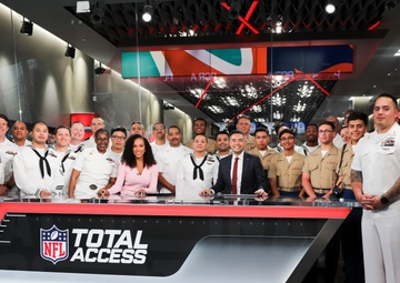 Sailors and Marines Tour NFL Studio during Los Angeles Fleet Week
