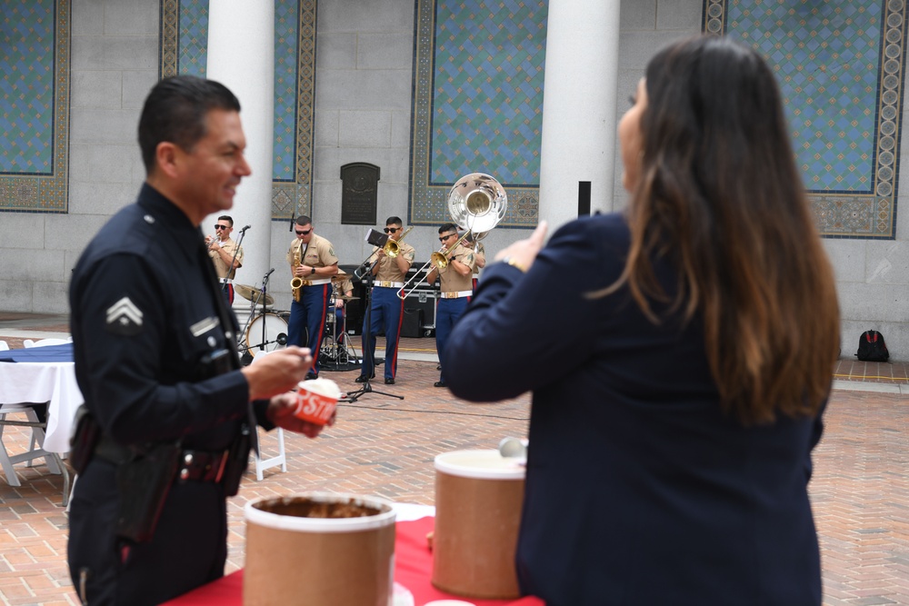 Marine Corps Band Performs During Ice Cream Social