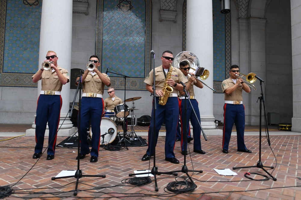 Marine Corps Band Performs During Ice Cream Social