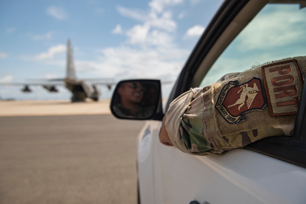 449th AEG port dogs conduct cargo load