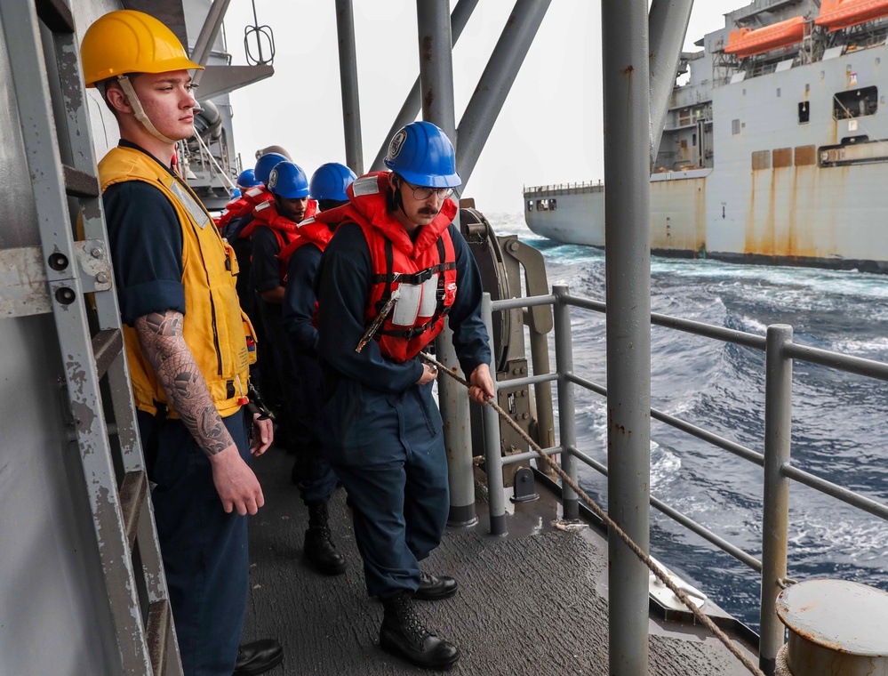 USS Shiloh Conducts A Replenishment-at-Sea