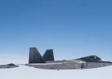 93rd EARS refuels F-22 Raptors