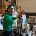 USS Ronald Reagan (CVN 76) Sailors perform maintenance on utility crane