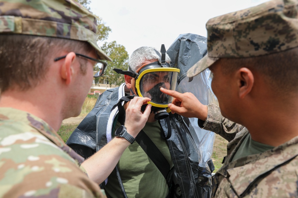 U.S and Tunisian Armed Forces rehearse decontamination procedures