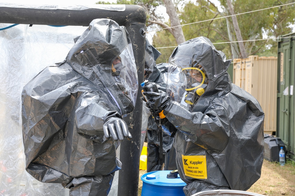 U.S and Tunisian Armed Forces rehearse decontamination procedures