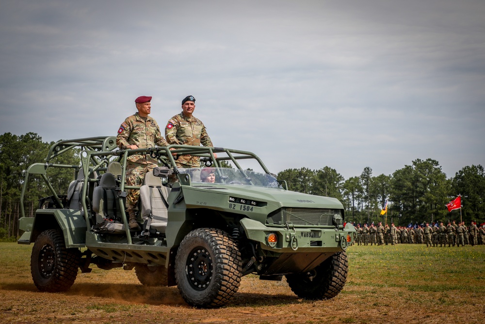 Paratroopers March During Pass In Review Ceremony