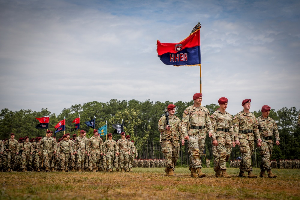 Paratroopers March During Pass In Review Ceremony