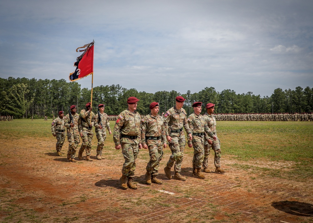 Paratroopers March During Pass In Review Ceremony