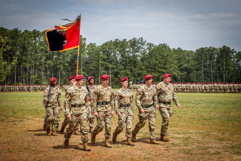 Paratroopers March During Pass In Review Ceremony