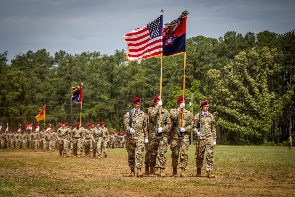 Paratroopers March During Pass In Review Ceremony