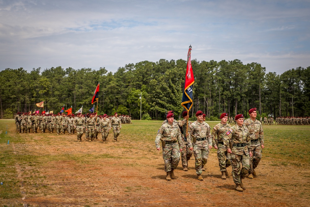 Paratroopers March During Pass In Review Ceremony