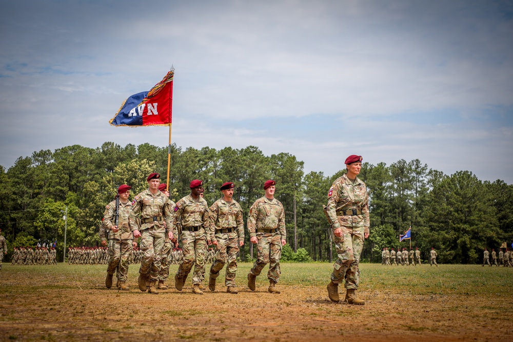 Paratroopers March During Pass In Review Ceremony