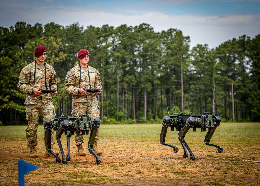 Paratroopers March During Pass In Review Ceremony