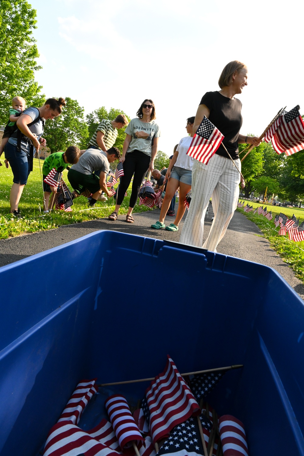 Racers place flags for Wabash Valley Run for the Fallen