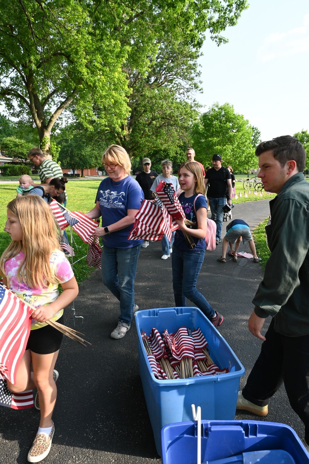 Racers place flags for Wabash Valley Run for the Fallen