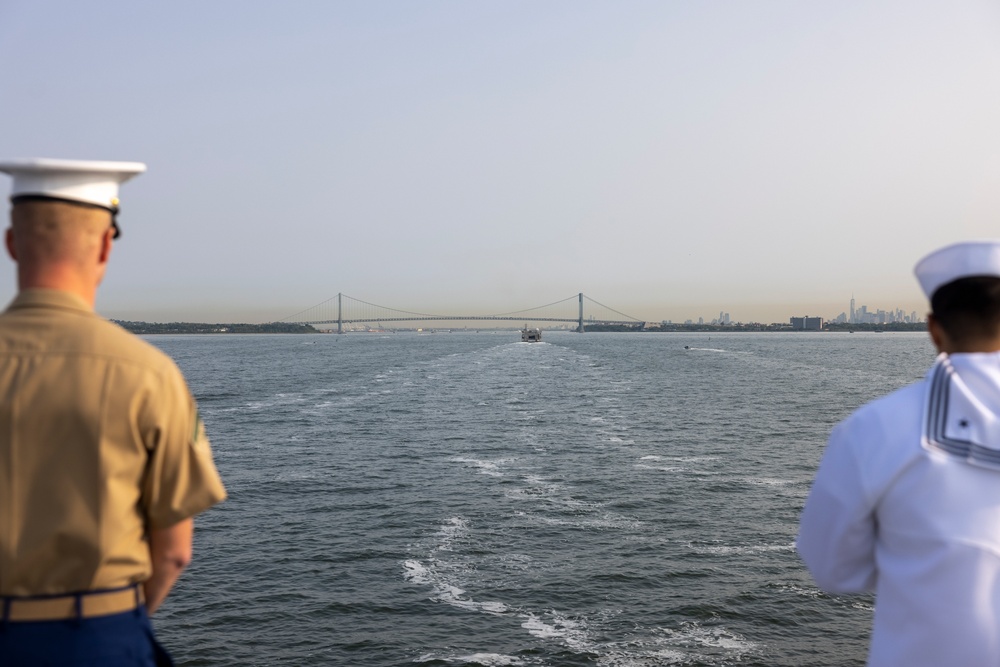 U.S. Marines and Sailors arrive at Fleet Week New York