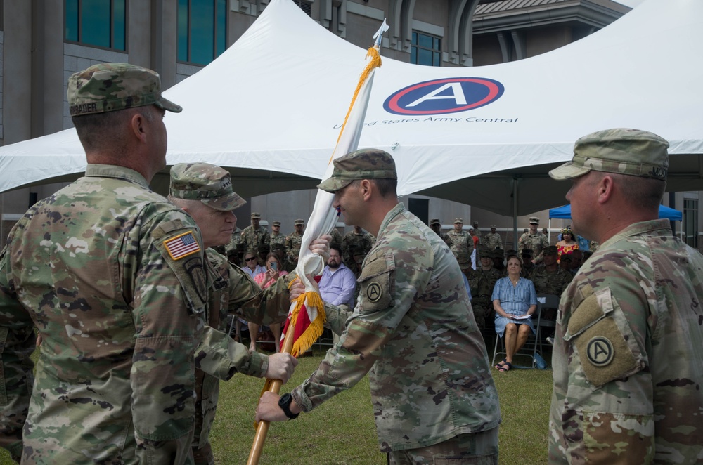 Headquarters and Headquarters Battalion, U.S. Army Central changes command during ceremony