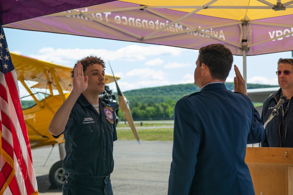 Westfield Technical Academy Aviation Maintenance Technology 2023 graduate enlists in the 104FW