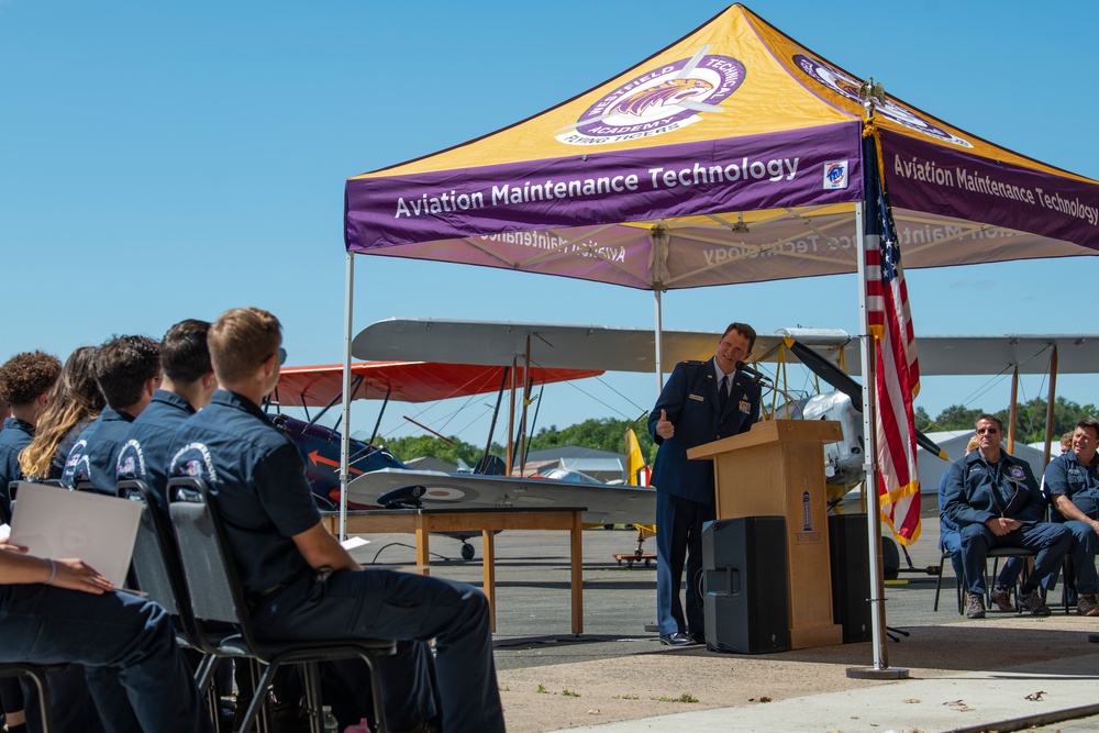 Westfield Technical Academy Aviation Maintenance Technology 2023 graduate enlists in the 104FW