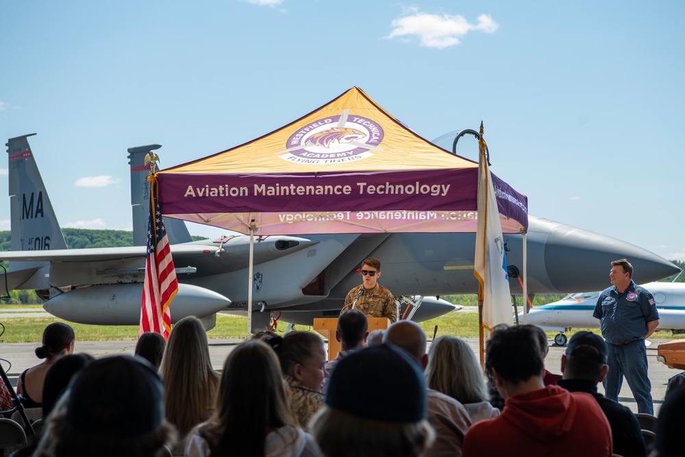 Westfield Technical Academy Aviation Maintenance Technology 2023 graduate enlists in the 104FW