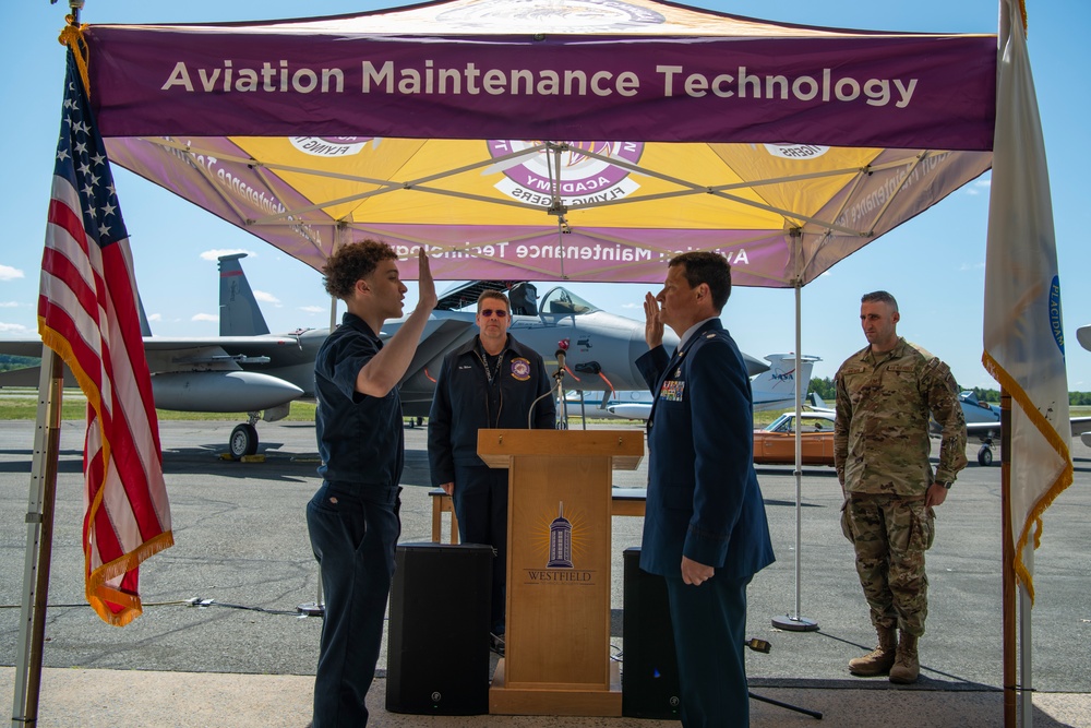 Westfield Technical Academy Aviation Maintenance Technology 2023 graduate enlists in the 104FW