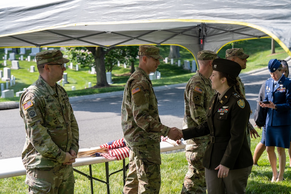 Deputy Secretary Hicks, staff place flags at Arlington National Cemetery