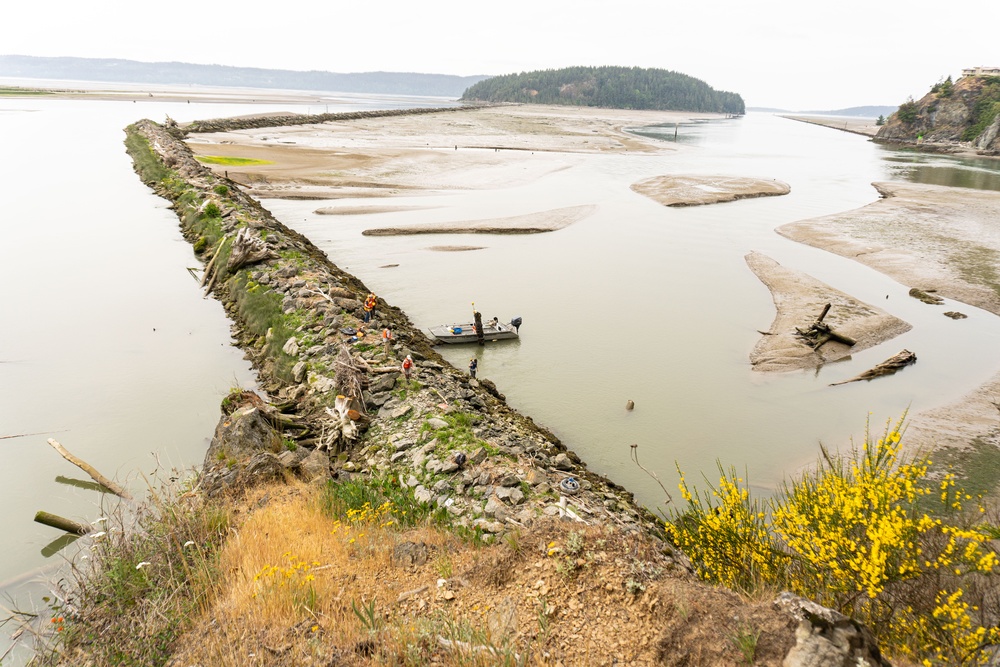 McGlinn Island Jetty emergency repairs underway to protect endangered salmon