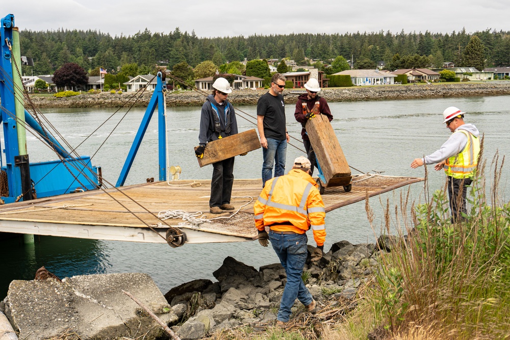 McGlinn Island Jetty emergency repairs underway to protect endangered salmon