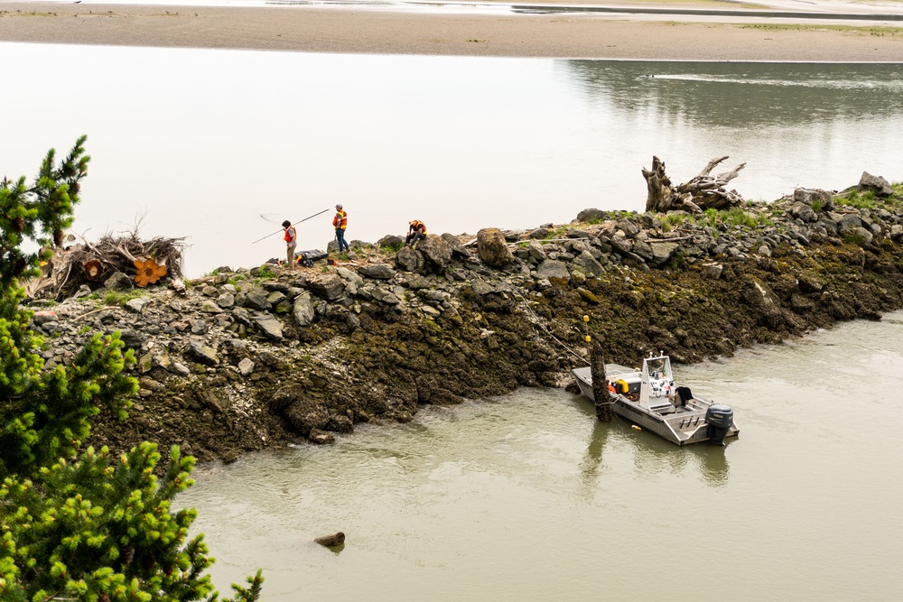 McGlinn Island Jetty emergency repairs underway to protect endangered salmon