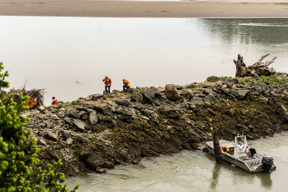 McGlinn Island Jetty emergency repairs underway to protect endangered salmon