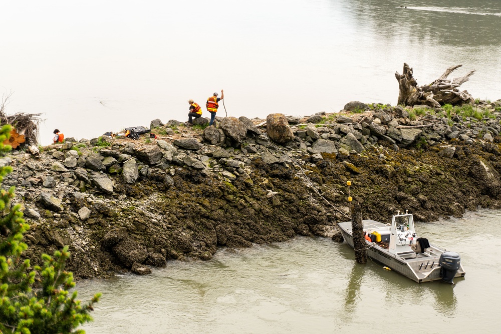 McGlinn Island Jetty emergency repairs underway to protect endangered salmon